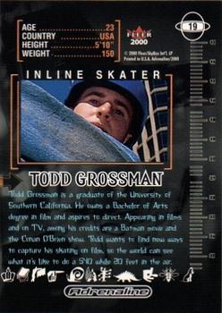 2000 Fleer Adrenaline - Gold #19 Todd Grossman Back